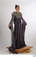  Photos Woman in Historical Dress 27 16th century Grey dress with fur coat Historical Clothing a poses whole body 0008.jpg